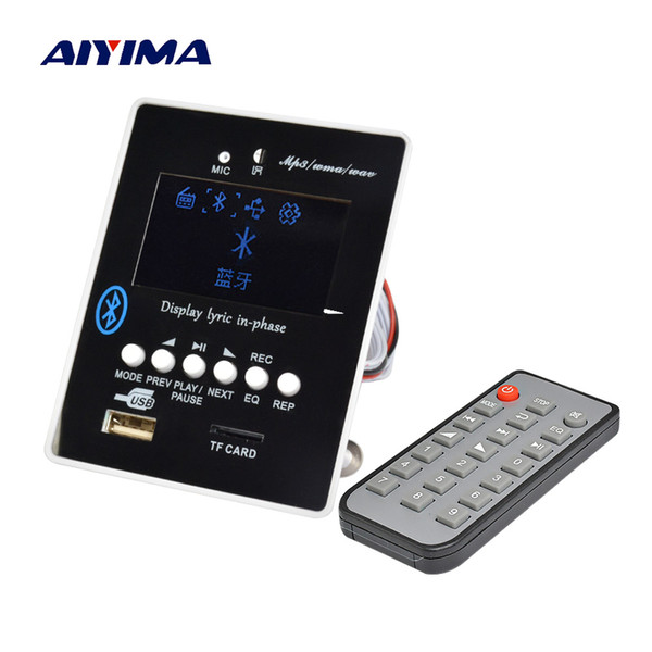 Aiyima LED Lyric Display Bluetooth Audio MP3 Decoder Board MP3 Player Receiver Module Decoding USB SD WAV WMA AUX FM