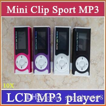 SH Mini Clip MP3 Sport Music player With LCD Screen Support Micro TF SD Memory Card+USB Cables+Earphones Come With Crystal Retail Boxes A-MP