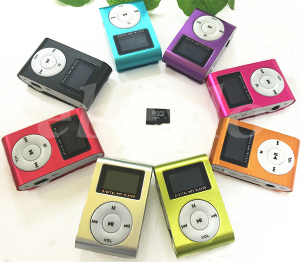 MINI Clip MP3 Player With 1.2 Inch LCD Screen Support Micro SD Card TF Slot Including Earphone +USB Cable in Gift box