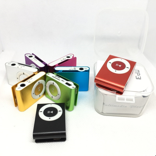 Mini Clip MP3 Player without Screen - Sport Style Music Players with Retail Box Earphone USB Cable DHL Free