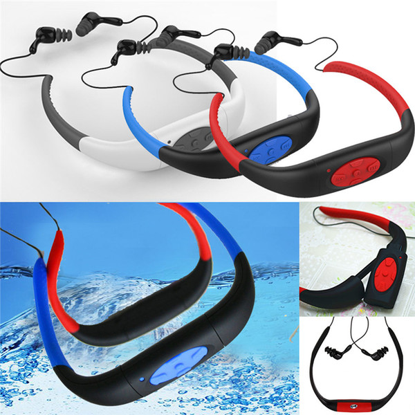 Waterproof MP3 Headphone 8G IPX8 Waterproof Headphone Underwater Sport MP3 with FM Radio Music Player for Swimming Stereo Headset