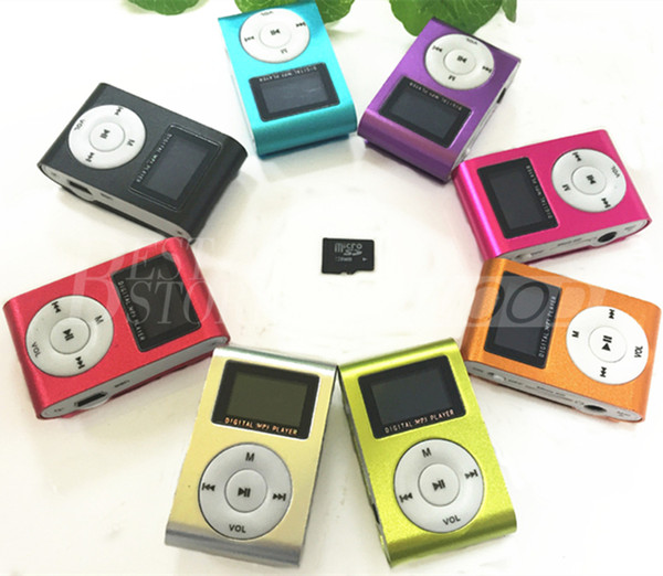 MINI Clip MP3 Player With 1.2 Inch LCD Screen Support Micro SD Card TF Slot Including Earphone +USB Cable in Gift box