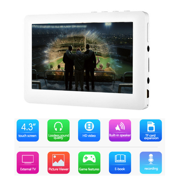 HD Touch Screen MP4 Player 8GB Memory Speaker Player Support Video playback, E-book, FM,Games,MP5 Music Player