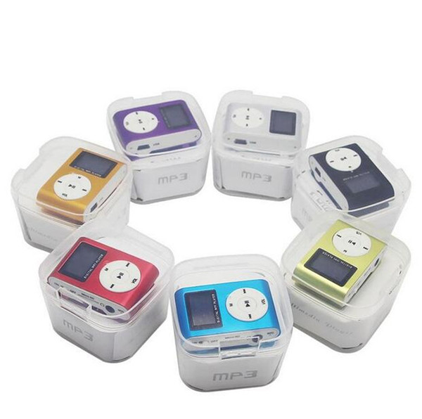 MINI Clip MP3 Player with 1.2 Inch LCD Screen Music player Support Micro SD Card TF Slot + Earphone +USB Cable with box