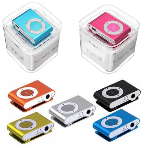 Mini Clip MP3 Support Micro TF/SD Slot With Earphone and USB Cable Portable MP3 Music Players Free Shipping