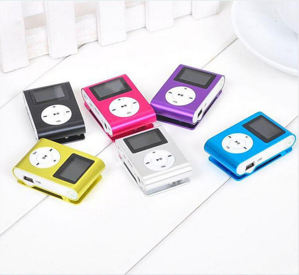 MINI Clip MP3 Player with 1.2'' Inch LCD Screen Music player Support SD Card TF+ Earphone +USB Cable with box