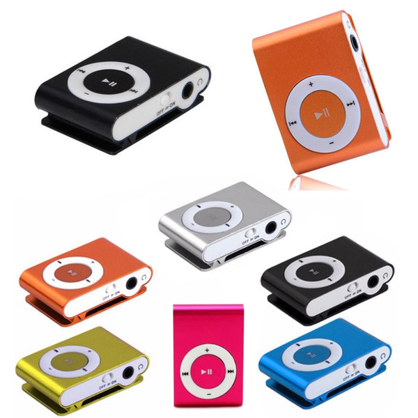 NEW Fashion Mini Cheap Clip Digital Mp3 Music Player USB with SD card Slot black silver mixed colors include earphone and charger