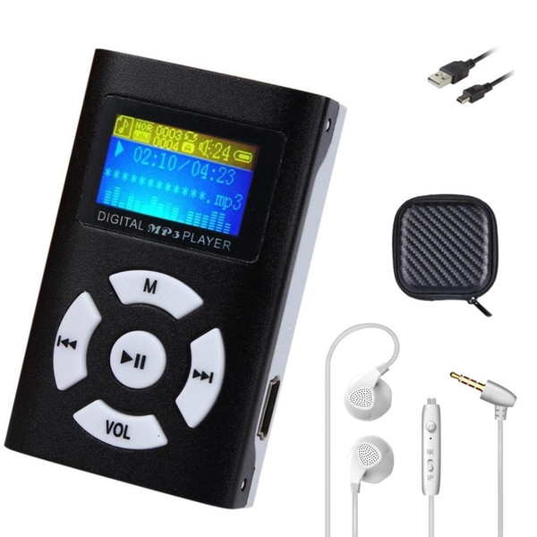 Superior Mini USB Metal Clip MP3 Player LCD Screen Support 8GB Micro SD TF Card Slot Digital mp3 music player