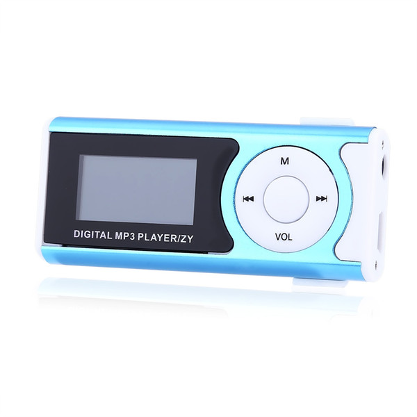 Wholesale-2017 New Shiny Mini USB Clip LCD Screen MP3 Music Player Support 16GB Micro SD Music MP3 Player Mini USB (Only Mp3+USB)