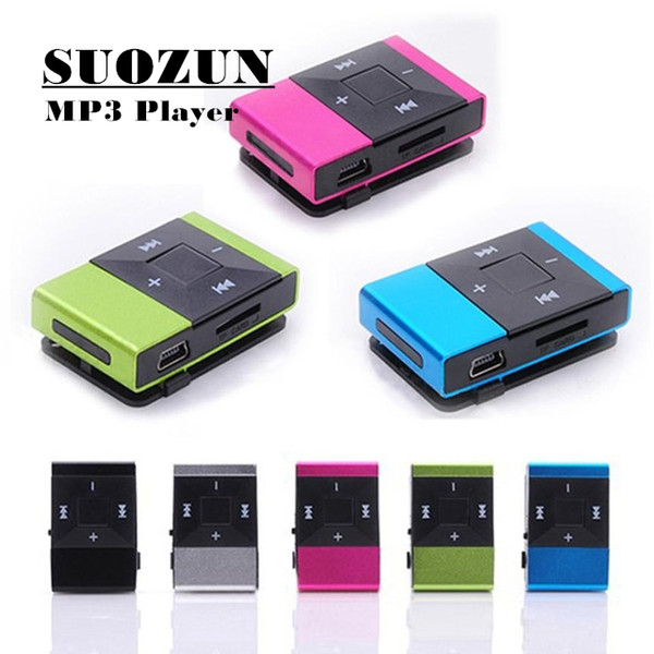 SUOZUN Fashion Mini USB Clip Digital Mp3 Music Player Support 8GB SD TF Card Slick stylish design Sport Compact mp3 player