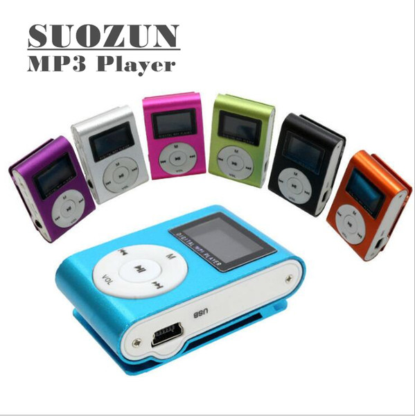 SUOZUN Mini mp3 USB Clip MP3 Player LCD Screen Support 32GB Micro SD TF CardSlick stylish design Sport walkman Without Headset