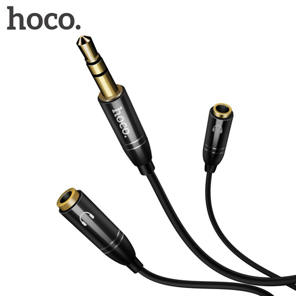 HOCO Audio Cable 3.5mm Jack Microphone Splitter cable 1 Male to 2 Female Jack 3.5 Extension Aux Cable Adapter for Car iPhone MP4