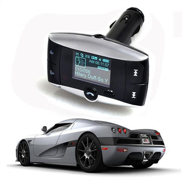 Car FM Transmitter 1.5 Inch LCD Screen Car Kit MP3 Player Bluetooth FM Transmitter Modulator SD MMC USB Remote Black