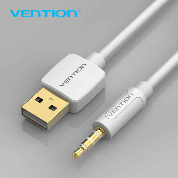 Vention Sync 3.5mm Male AUX Audio Plug Jack to USB 2.0 Female Converter Cable Cord 0.25m/0.5m/1m White