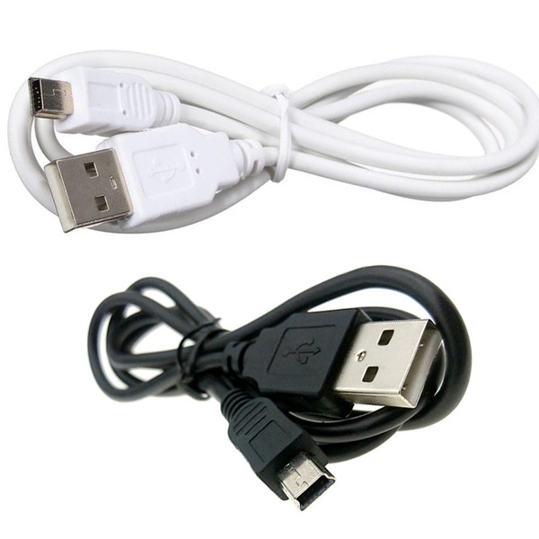 White Black 1m V3 5pin 5P Mini USB to USB 2.0 Cable Data Sync Charge Cable for MP3 MP4 GPS Camera Mobile Cell Phone DHL FEDEX EMS FREE SHIP