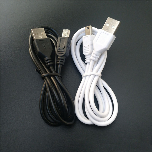 White Black 1m V3 5pin 5P Mini USB to USB 2.0 Cable Data Sync Charge Cable for MP3 MP4 GPS Camera Mobile Cell Phone High Quality FAST SHIP