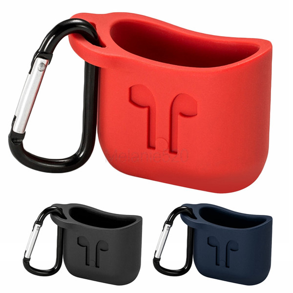 Protective Pouch Holder Shell Storage Box with Carabiner Keychain for Apple AirPods Air Pods Headphone Charging Case