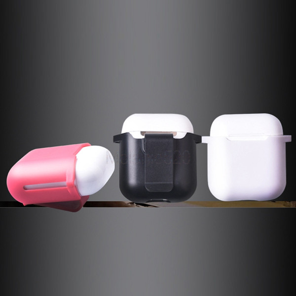 Shockproof Protector Case Pouch For Apple Airpods Earphone Portable Plastic Storage Bag Case For Apple Airpods + Clips