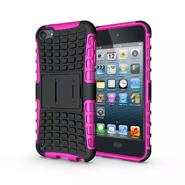 For Ipod Touch 6 6G 6th 5 5G 5th Touch6 Touch5 Rugged Kickstand Spider Fashion Hard Heavy Duty Armor TPU+ Hard Case Shockproof Square Skin