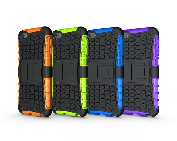 For Ipod Touch 6 6G 6th 5 5G 5th Touch6 iTouch Rugged Kickstand Spider Fashion Hard Heavy Duty Armor TPU+ Hard Case Shockproof Square Cover