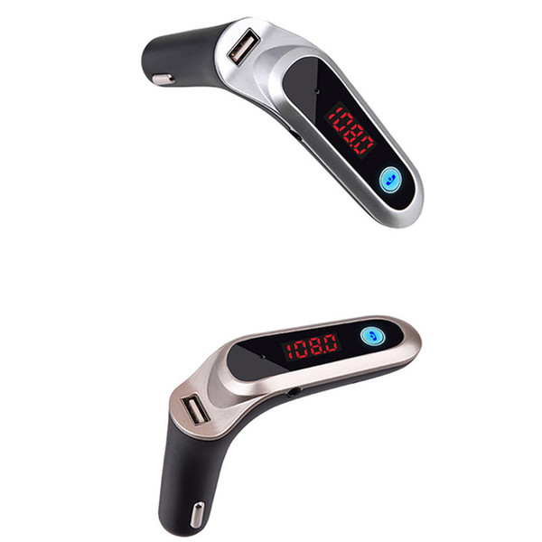 Car Bluetooth Adapter S7 FM Transmitter Bluetooth Car Kit Hands Free FM Radio Adapter with USB Output Car Charger with Retail Box DHL