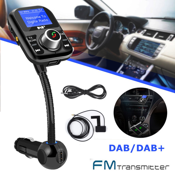 Wireless Bluetooth Car DAB/DAB+ Radio Receiver MP3 FM Transmitter Radio Adapter Car Kit USB Charger