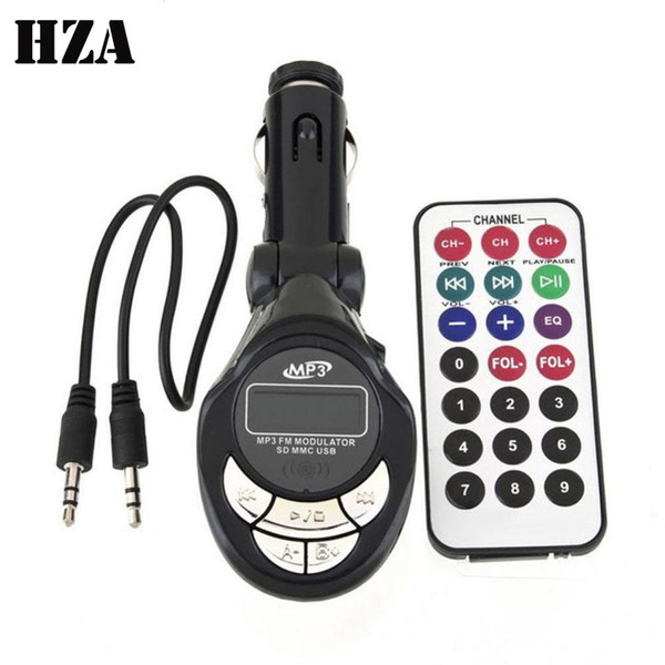 3.5mm AUX Car MP3 Player Wireless FM Transmitter Bluetooth LCD USB/SD/MMC Remote Control Foldable Car MP4 MP3 FM Modulator Player