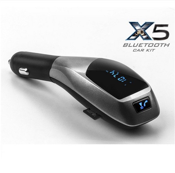 X5 Bluetooth Car Kit Wireless Fm Transmitter Radio Adapter FM Modulator Handsfree Music Mp3 Usb Player Audio For Smartphone with box