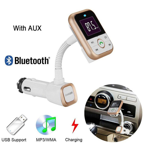 New Arrival Wireless Bluetooth FM Transmitter Car Kit Radio Receiver with 5V/2.1A USB Charger output Support USB Flash Driver