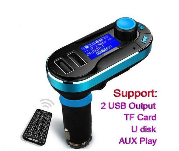 T66 Car MP3 Player Infrared Remote Control Support AUX Cigarette Lighter Type Card Machine Dual USB Car Charger Car Stereo Music