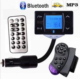 Car Handfree MP3 Player FM Transmitter with Steering Wheel Remote, Support USB Flash Disk & SD