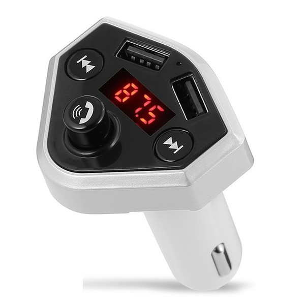 Bluetooth Car Fm Transmitter Wireless Radio Adapter Usb Charger Mp3 Player , Dual Usb 3.1A B4 Hands-Free Car Voltage Display M