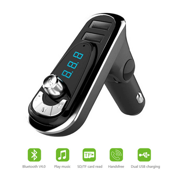 Phone Charger in Car FM Transmitter Bluetooth Car MP3 Player LED Dual USB Car Charger Voltage Display Read SD TF Music Play