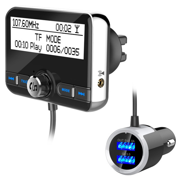 Universal Car DAB Radio Receiver Tuner FM Transmitter Plug-and-Play DAB Adaptor USB Charger 5V/2.1A QC3.0 Version 4.2+EDR