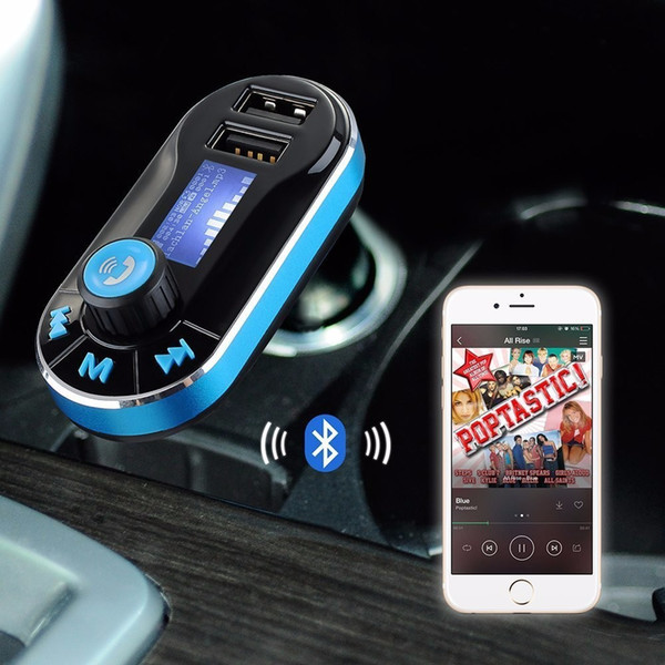 Bluetooth 2.1A Dual 2 USB Car Charger Kit With Handsfree Speakerphone MP3 Player FM Transmitter Support SD Card Aux Play