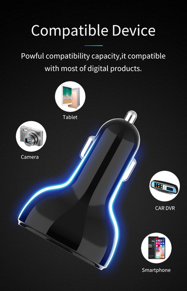 Car Charger PD 2.0 USB C + QC 3.0 + USB 2.0 3 Port Max 32w Quick USB charger C02