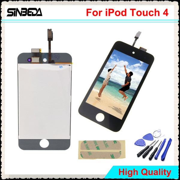 Sinbeda 100% Brand new LCD Screen For ipod Touch 4 LCD Display+ Touch Screen Glass White or Black Color,Complete Assembly