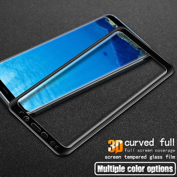 3D Curved Full Cover Tempered Glass for Samsung Galaxy S8Plus 9H Glass Screen Protector for Galaxy S8 Color Glass Film S8