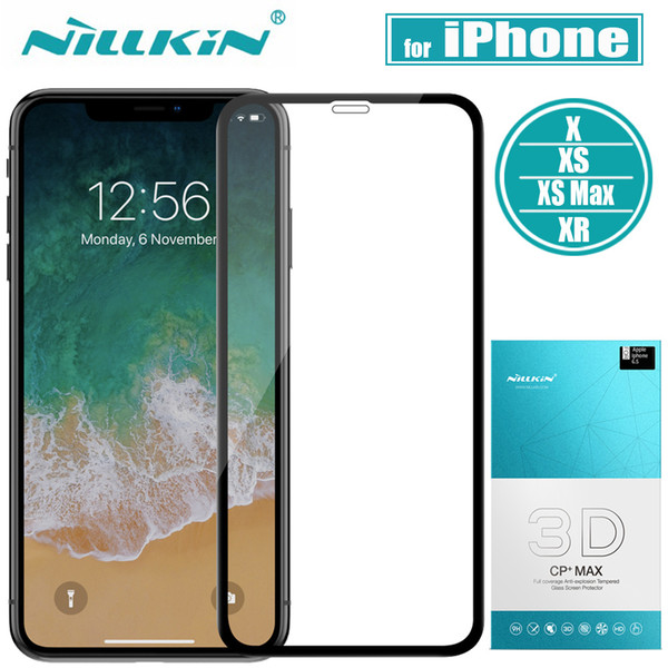 Nilkin For Iphone X Xs Max Xr Tempered Glass Nillkin 3d Cp+max Full Cover Glass Screen Protector Film For Apple Iphone X Xs Max J190507