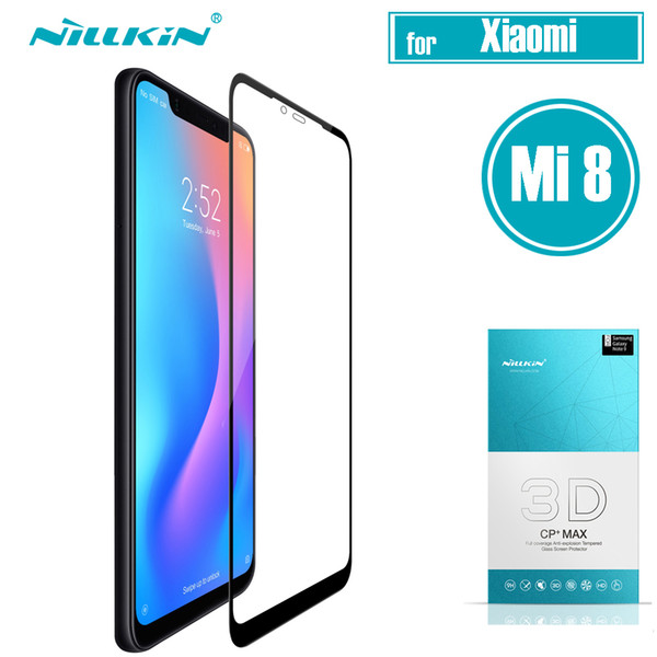 Xiaomi Mi 8 Glass Screen Protector Nillkin 3d Cp+ Max Tempered Glass For Xiaomi Mi8 Full Covered Screen Protective Film J190507