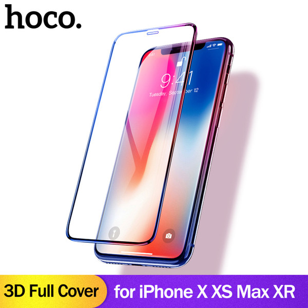 Hoco For Apple Iphone X Xsmax Xr Full Hd Tempered Glass Film Screen Protector Protective Glue 3d Full Cover Screen Protection J190507