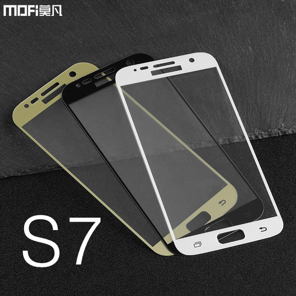 For Samsung S7 Glass Tempered Glass Screen Protector Full Cover For Samsung Galaxy S7 Tempered Glass Mofi Original Protect Film J190505