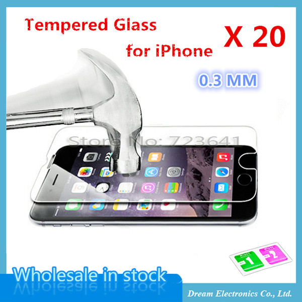 20pcs/lot Ultra Thin Anti-shatter Tempered Glass For Iphone X 8 7 6 6s Plus Xs Max Xr 5 5s 5c Screen Protector Film + Clean Tool J190507