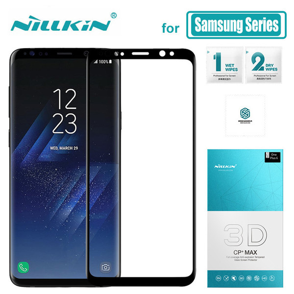 For Samsung Galaxy S8 S9 Plus Nillkin 3d Cp+ Max Full Cover Tempered Glass Screen Protector For Samsung Note 9 8 Nilkin Glass J190505