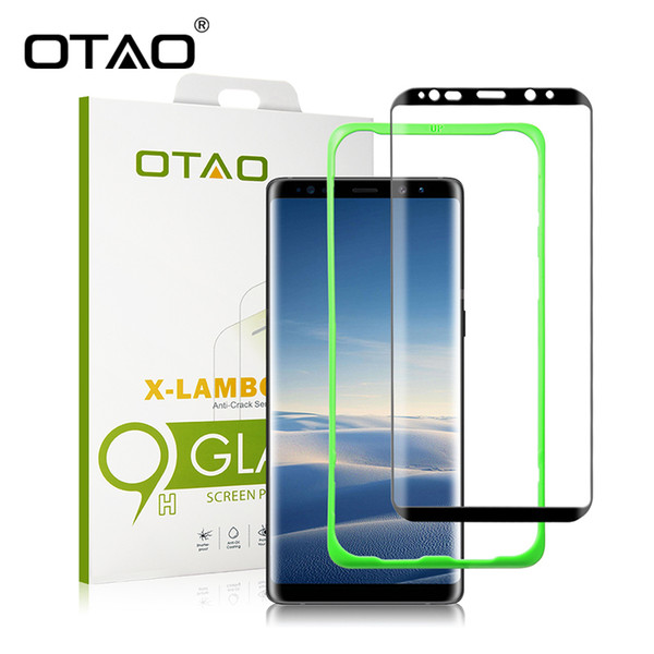 Otao Case Friendly Tempered Glass Screen Protector For Samsung Galaxy Note 8 3d Full Cover Curved Installation Tray Positioner J190505