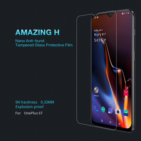 Tempered Glass Screen Protector Oneplus 6t One Plus 6t Nillkin Amazing H Nanometer 9h Glass Protective Film J190505