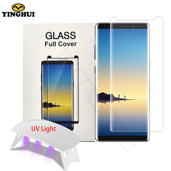 Liquid Dispersion Screen Protector Tempered Glass 3d Edge Screen Coverage With Uv Light For Samsung Galaxy S8 S9 Plus Note 8 9 J190505