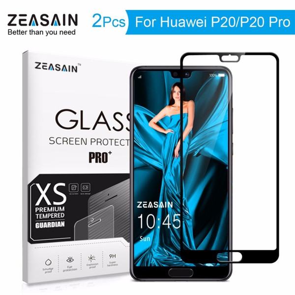 2 Pack Original Zeasain 2.5d Full Cover Tempered Glass Screen Protector For Huawei P20 Huawei P 20 Pro 9h Protective Glass Film J190505