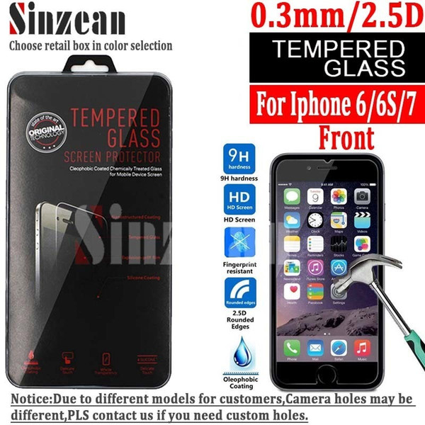 Sinzean 100pcs For Iphone 8/7/6s Tempered Glass Screen Protector For Iphone 6/6s/7/8 Tempered Glass 0.3mm 2.5d J190505