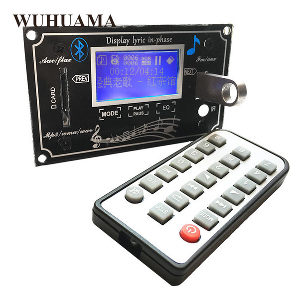 Black Lyric Show LCD Capacitive Touch Screen Remote SD MP3 Player IR Controller Module USB WMA WVA FLAC LRC Bluetooth Radio